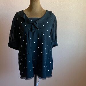 Coach Black Star Patterned Blouse